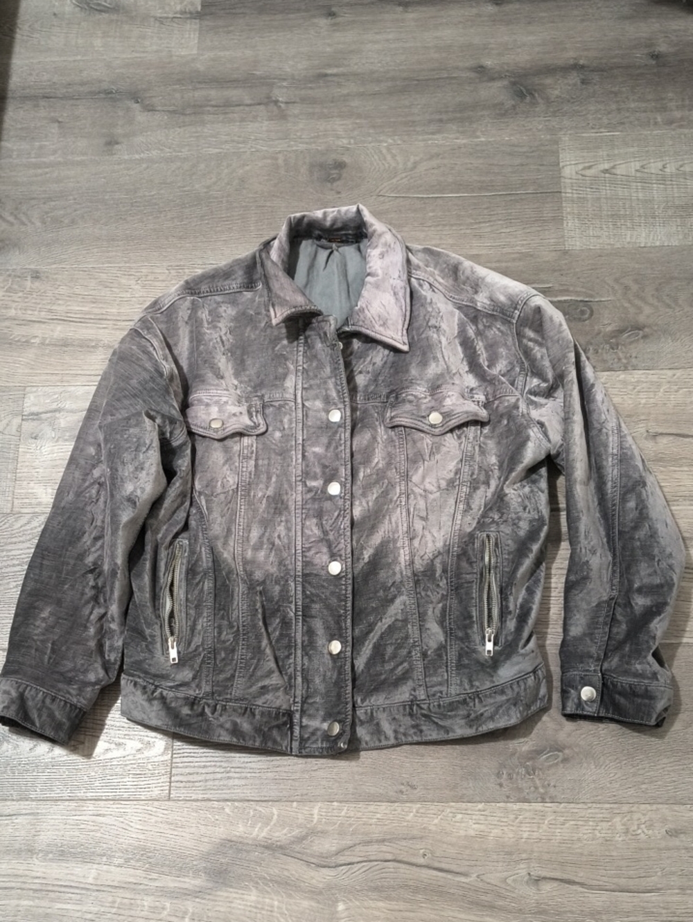 Free People Oversize Velvet Trucker Jacket